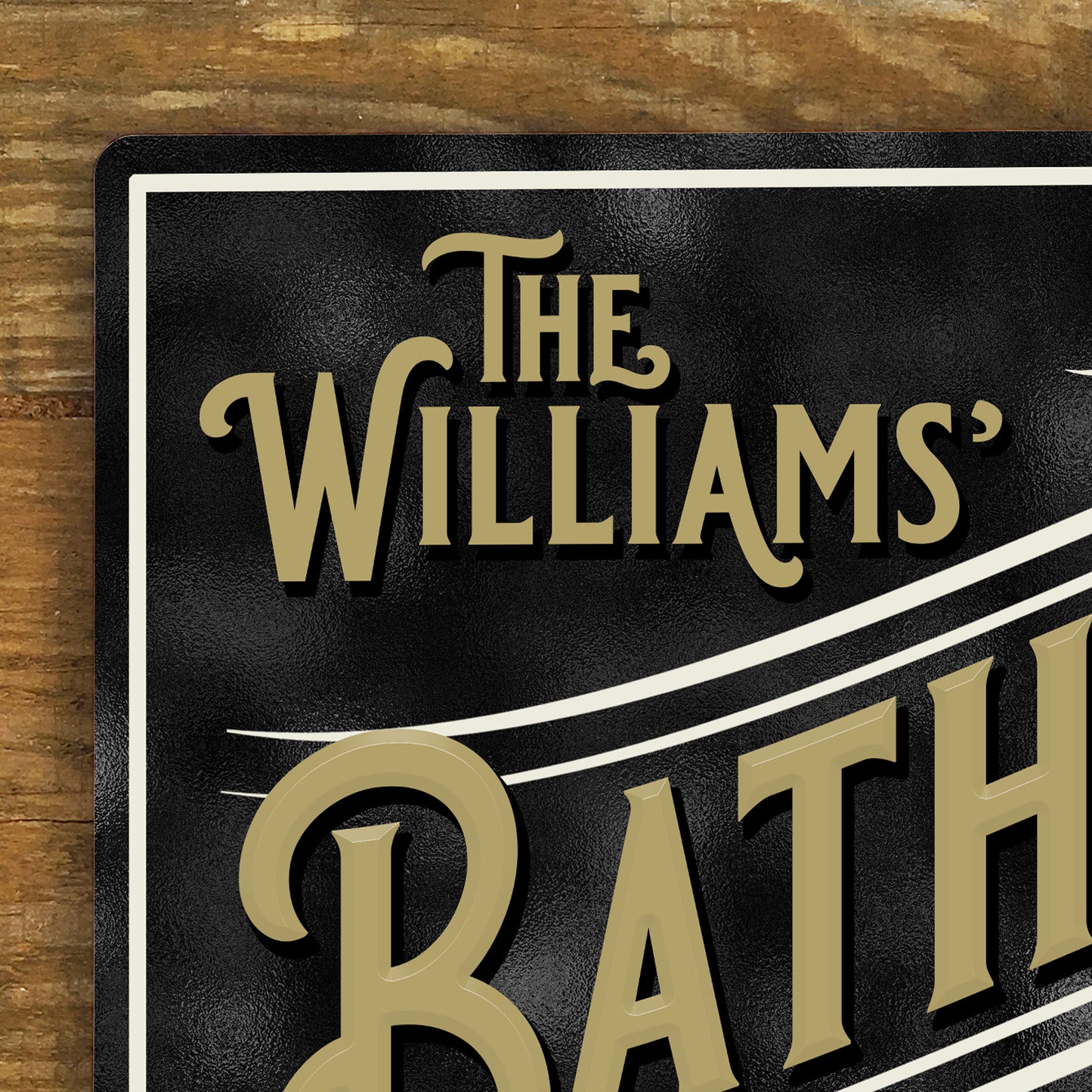 Vintage Retro personalised bathroom metal sign close1