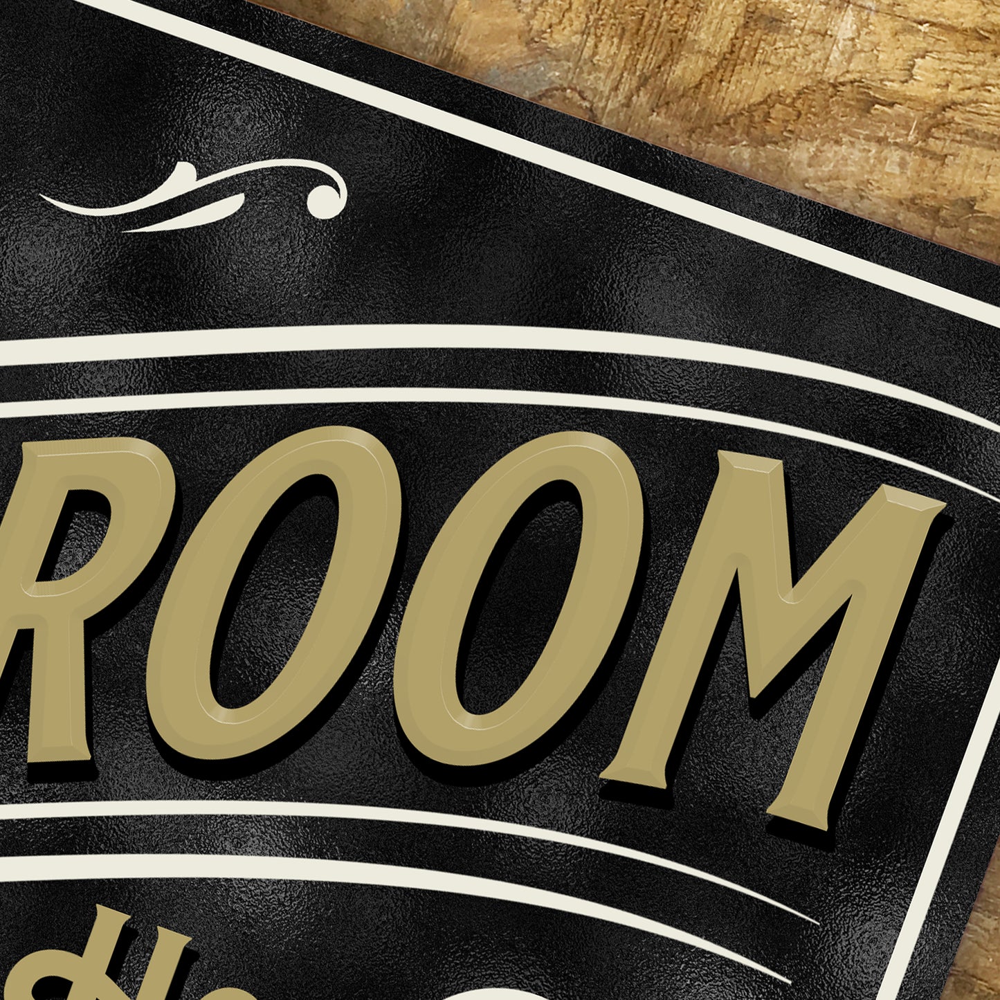 Vintage Retro personalised bathroom metal sign close 3