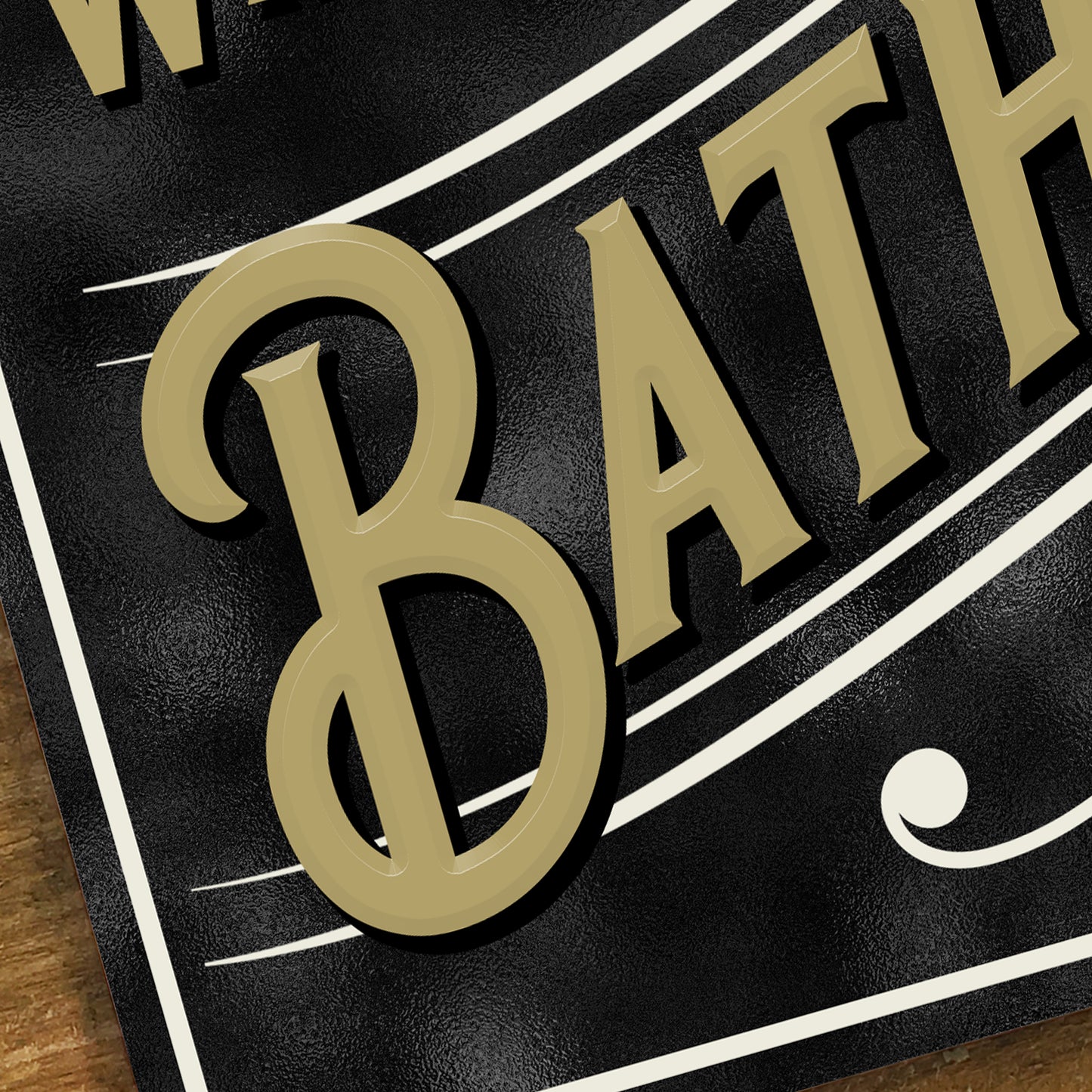 Vintage Retro personalised bathroom metal sign close 2