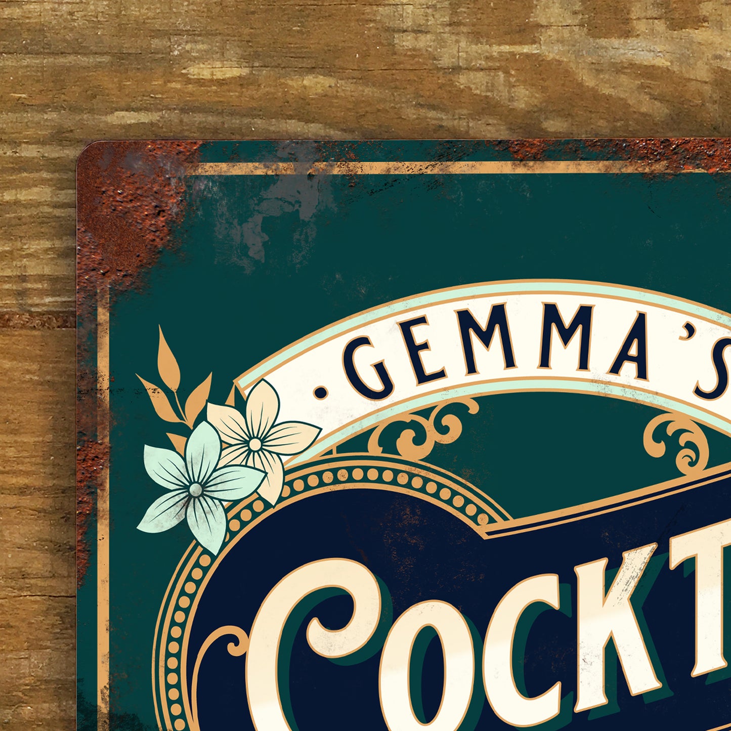 Personalised Cocktail Bar Home Pub Metal Door Wall Sign Vintage 200x305mm