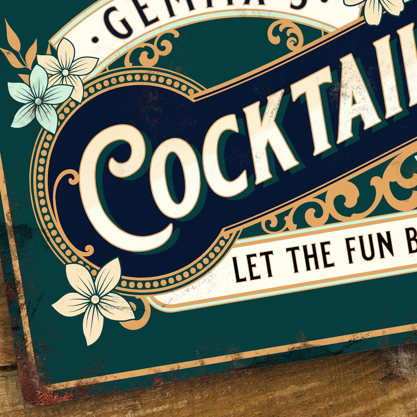 Personalised Cocktail Bar Home Pub Metal Door Wall Sign Vintage 200x305mm