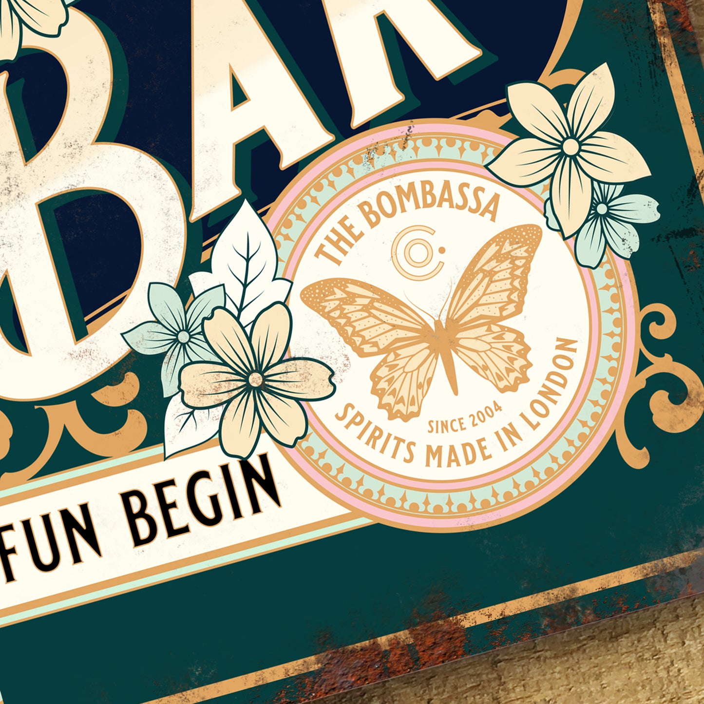 Personalised Gin Bar Home Pub Metal Door Wall Sign Vintage 200x305mm