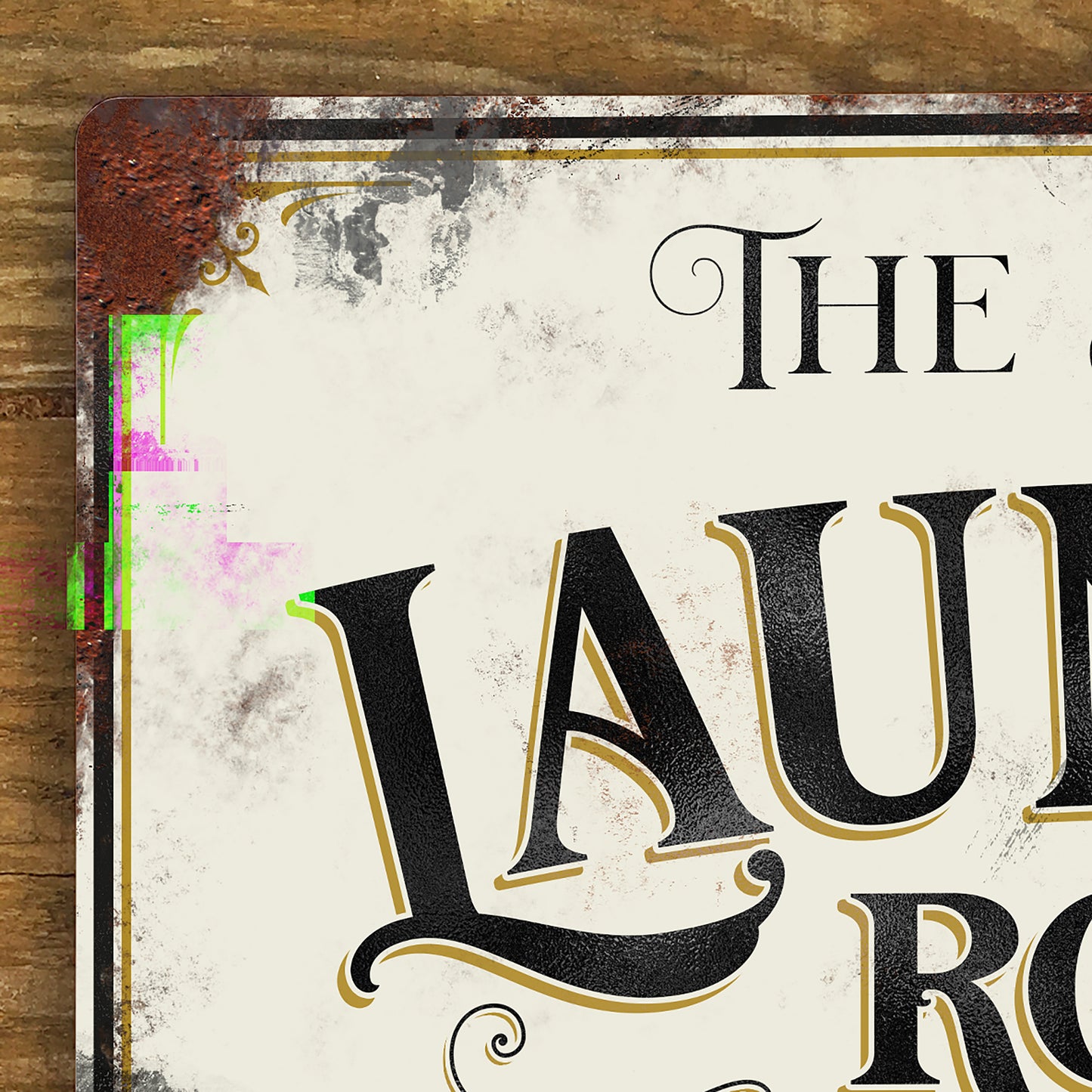 vintage metal laundry sign|giraffeandcustard.com/