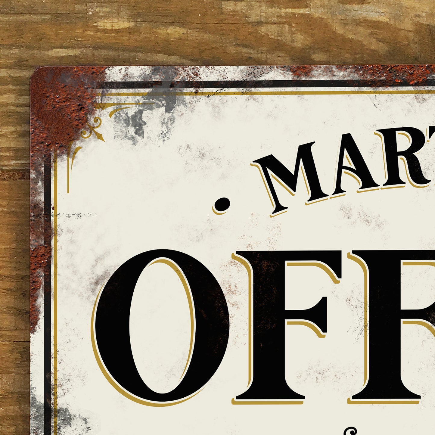 Personalised Office Metal Door Wall Sign Vintage 200x305mm