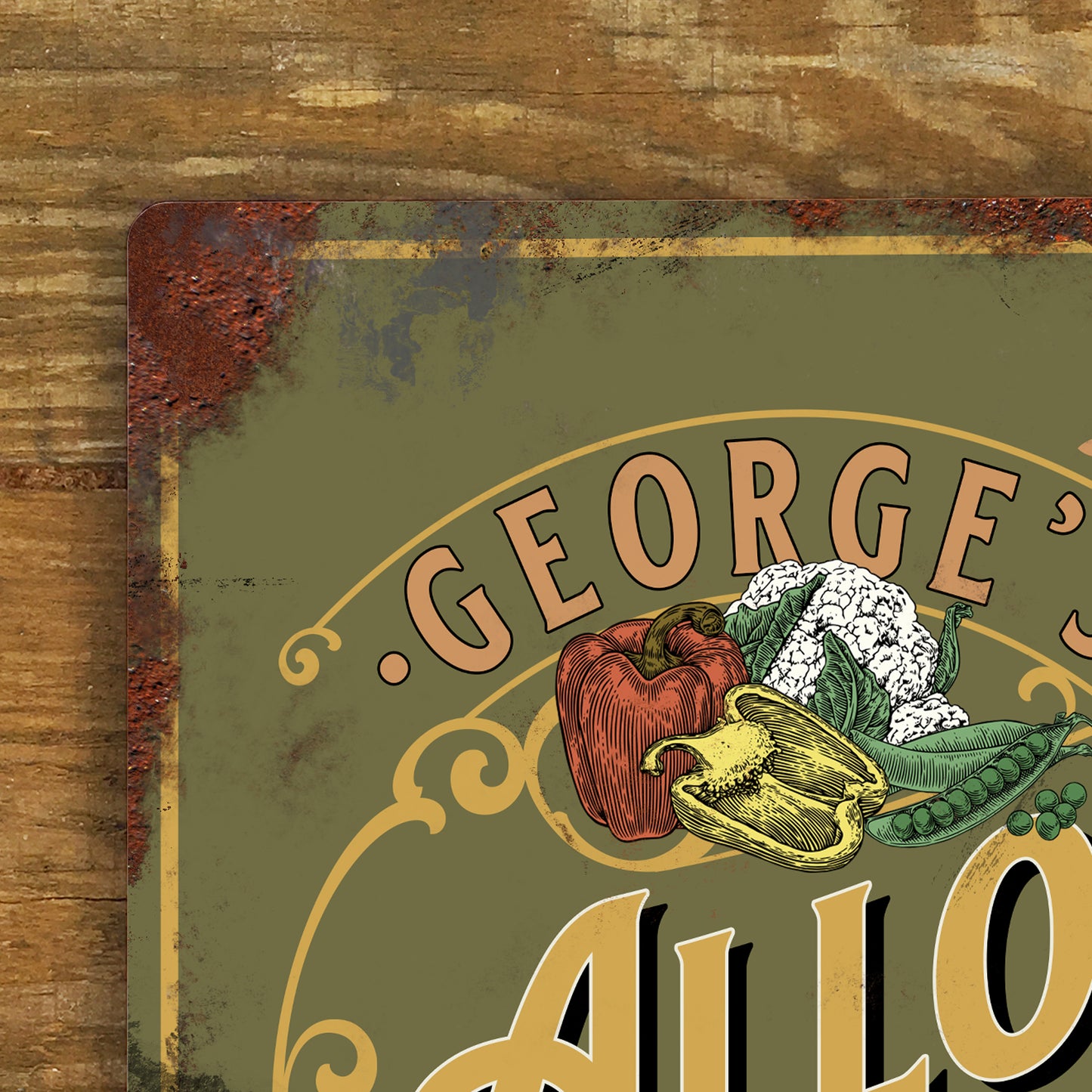 Personalised Allotment Sign Garden Vegetable Patch Metal Door Wall Sign Vintage 200x305mm