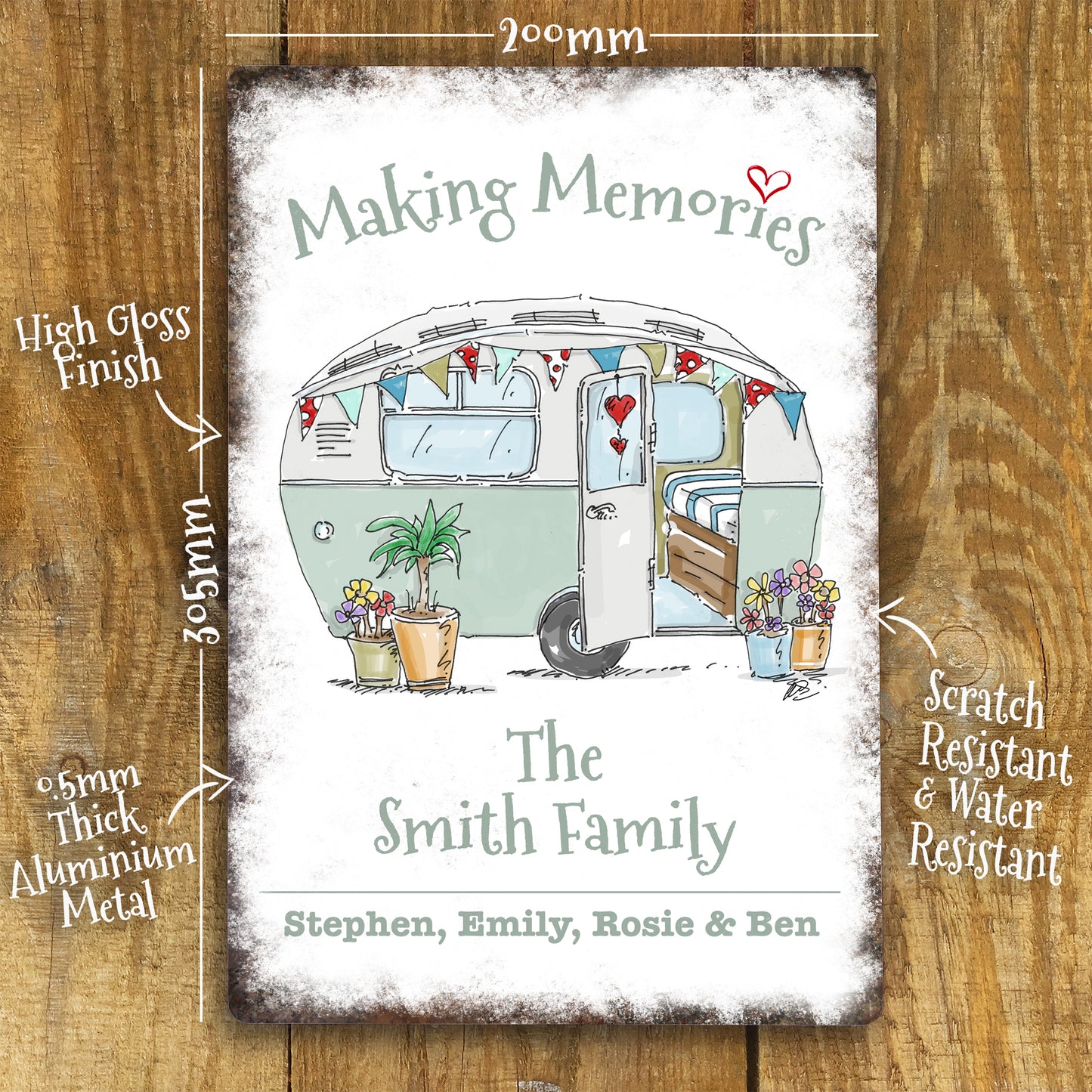 Personalised Caravan Camping Metal Sign 200x305mm