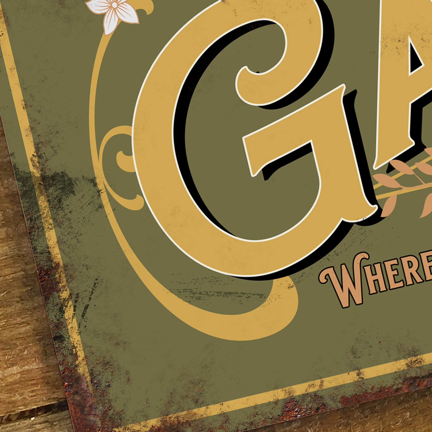 Personalised Garden Metal Outdoor Door Wall Sign Vintage 200x305mm