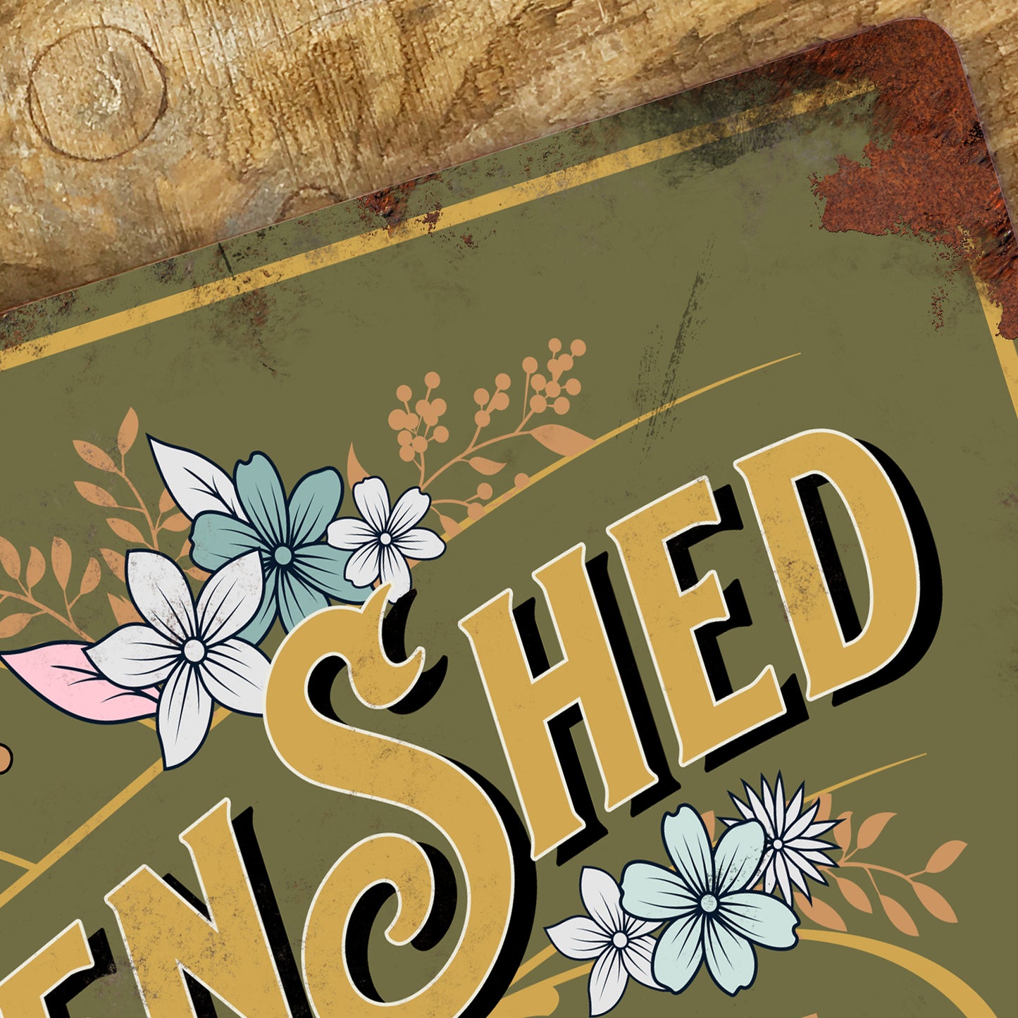 Personalised Garden Shed Metal Door Wall Sign Vintage 200x305mm