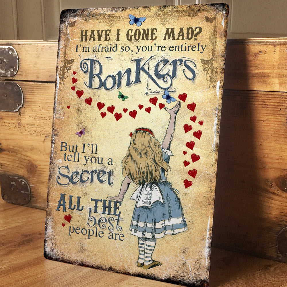 Vintage Alice In Wonderland Retro Metal Sign - Collectors Gift