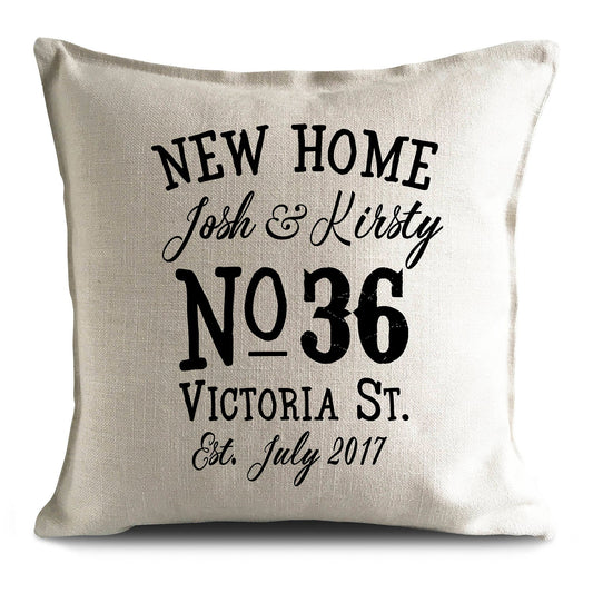 Personalised custom New Home Gift Cushion Cover