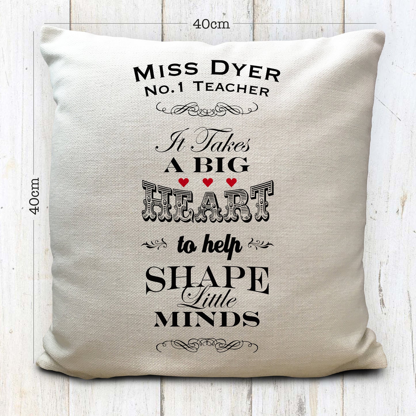 Personalised School Teacher Thank you Gift Cushion Cover 40cm 16"