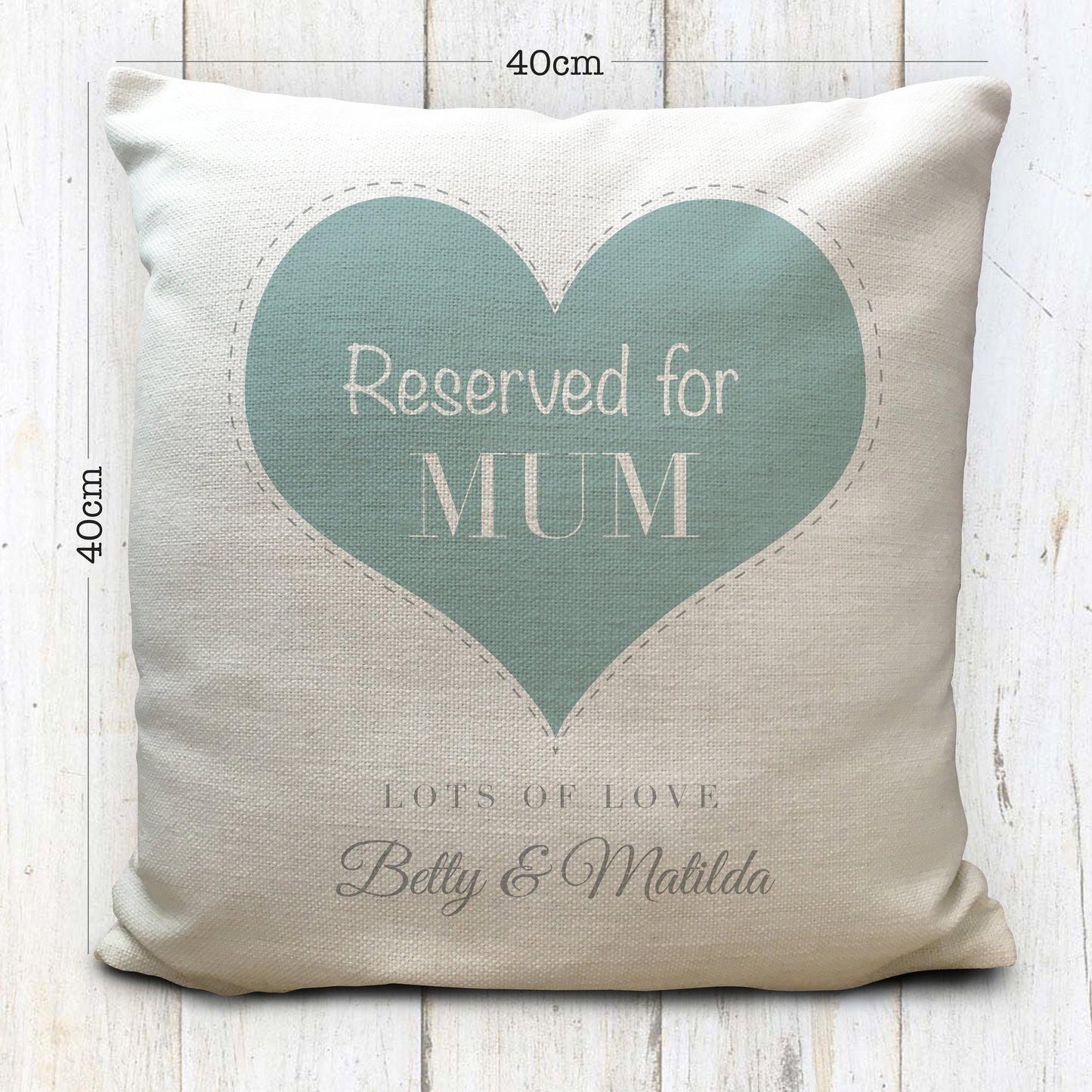 Personalised Mothers Day Cushion Cover Reserved Mum 40cm 16"