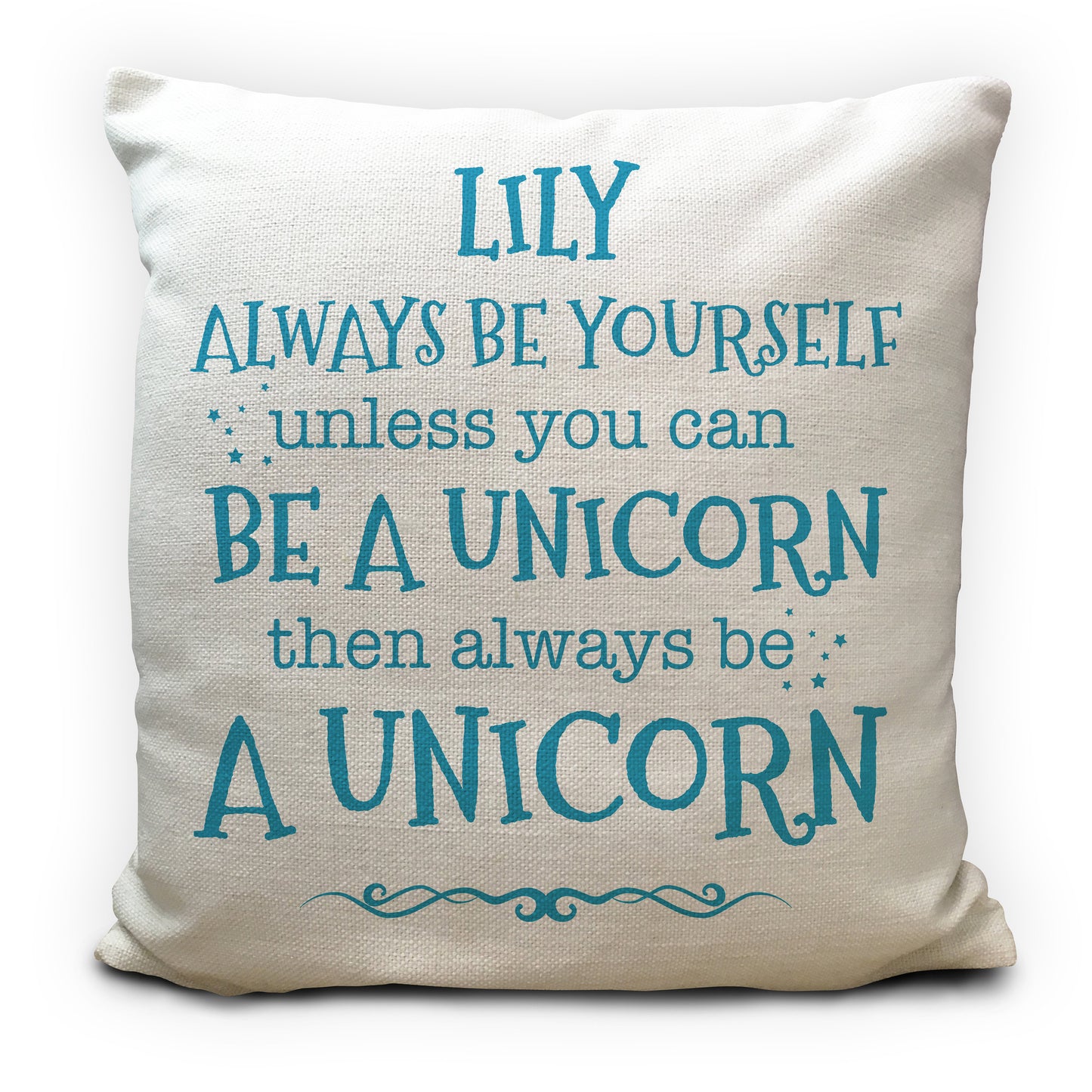 Personalised Unicorn Cushion Cover Childrens Name 16" 40cm