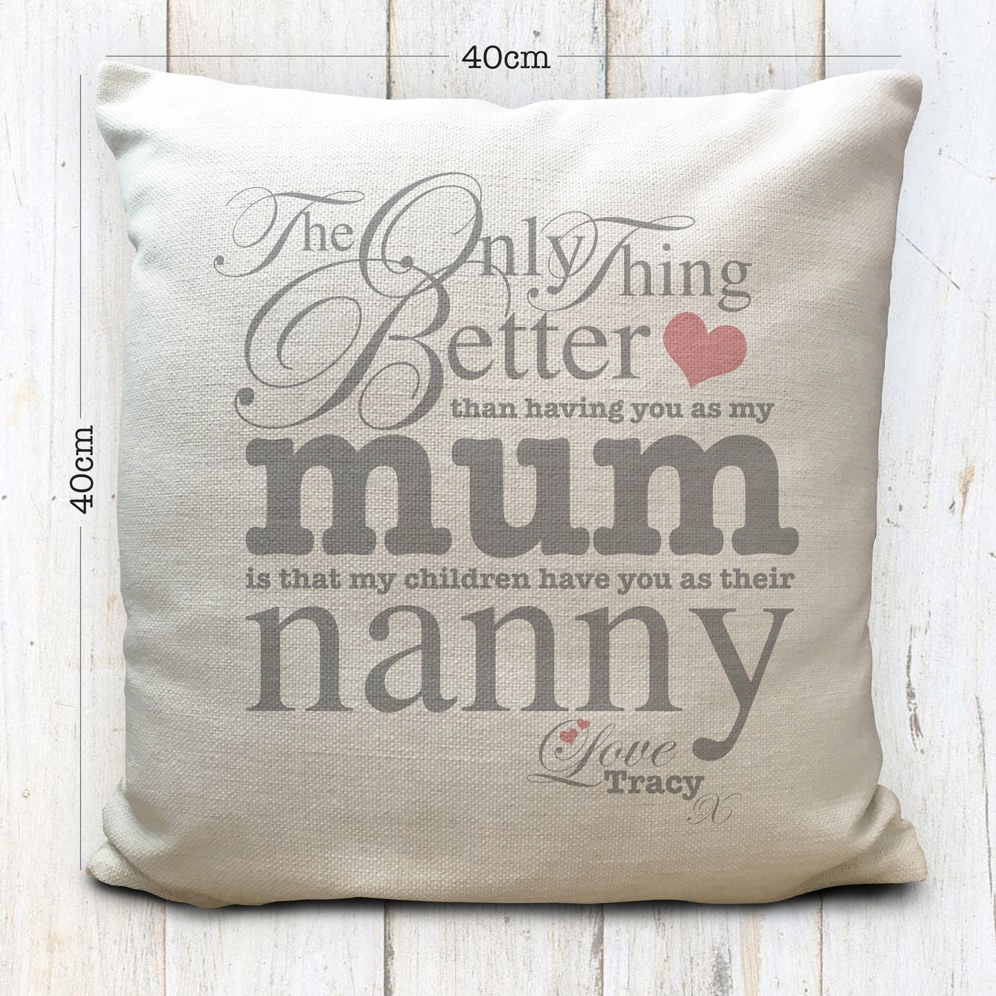 Personalised Mothers Day Cushion Cover Gift 40cm 16"