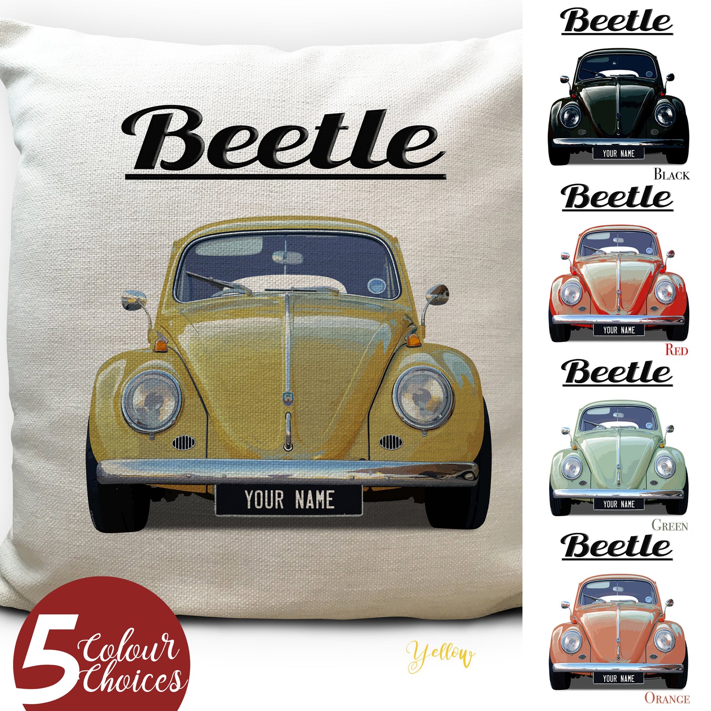 personalised beetle bug cushion cover gift