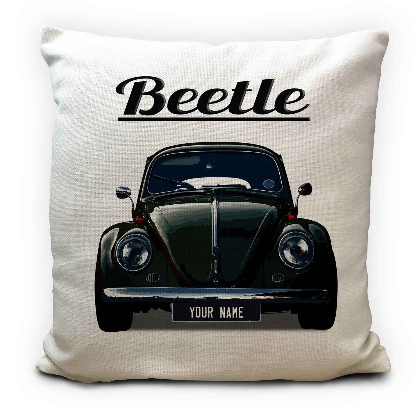 personalised beetle bug cushion cover gift black