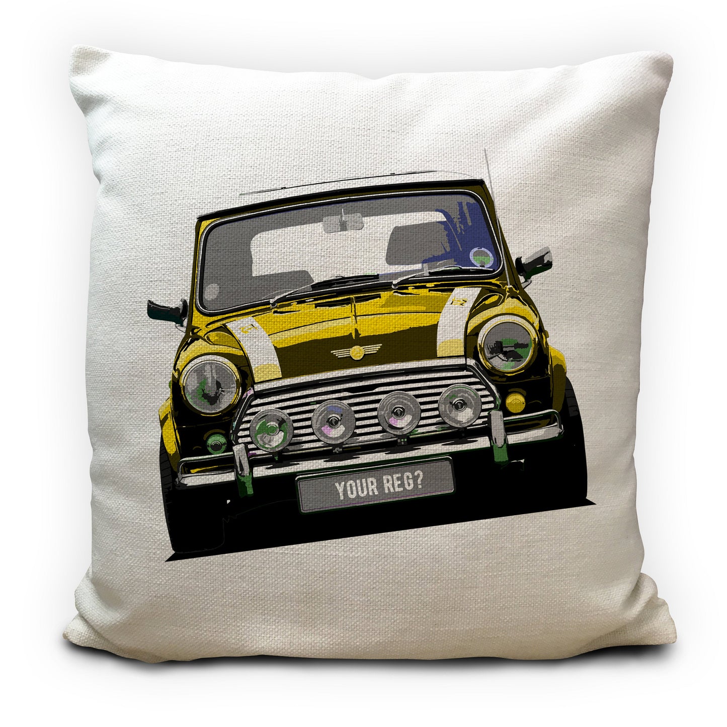 Personalised Mini Cooper Classic Car Cushion Cover 40cm 16 Inch