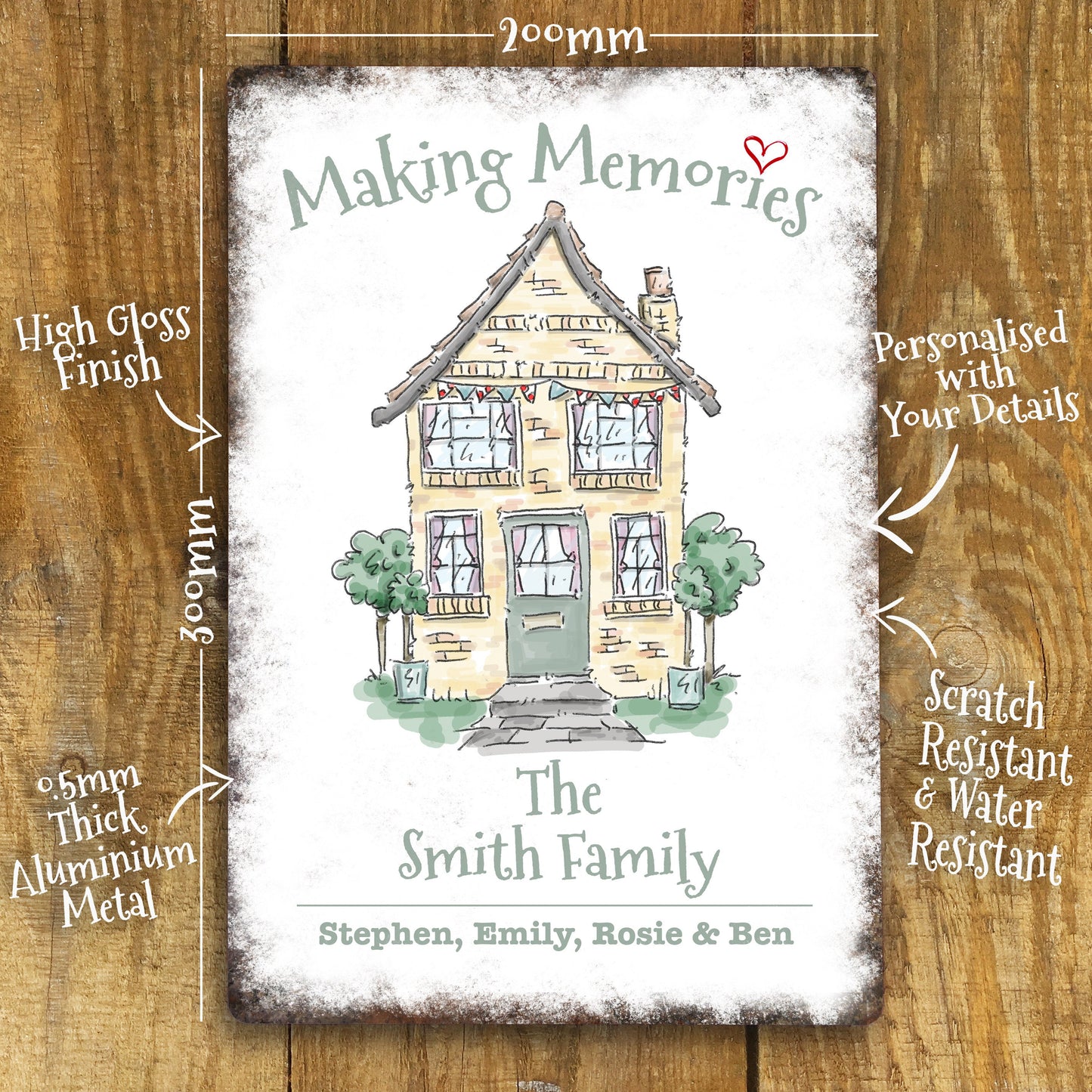 Personalised New Home Metal Waterproof Sign 200x305mm