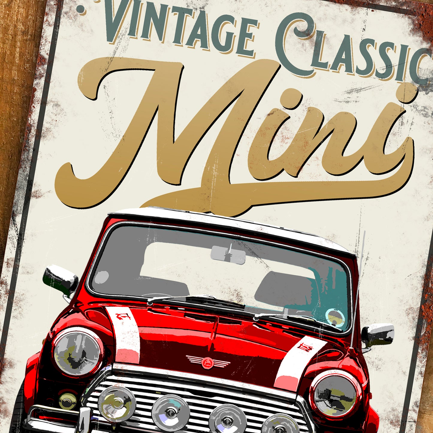 Personalised Classic Mini Cooper Metal Sign 200mm x 305mm
