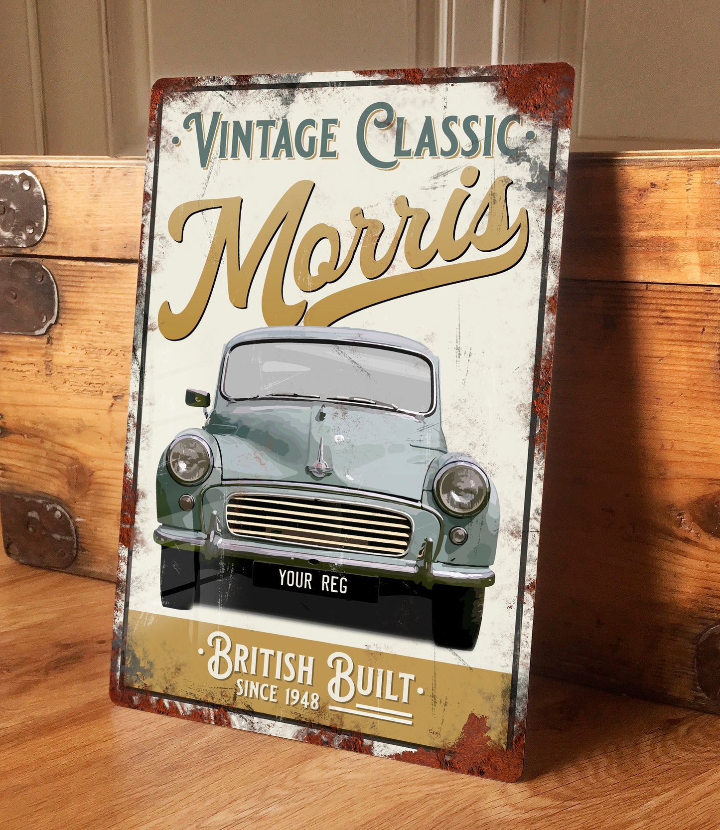 Personalised Morris Minor Metal Sign - Retro Collectors Wall Art