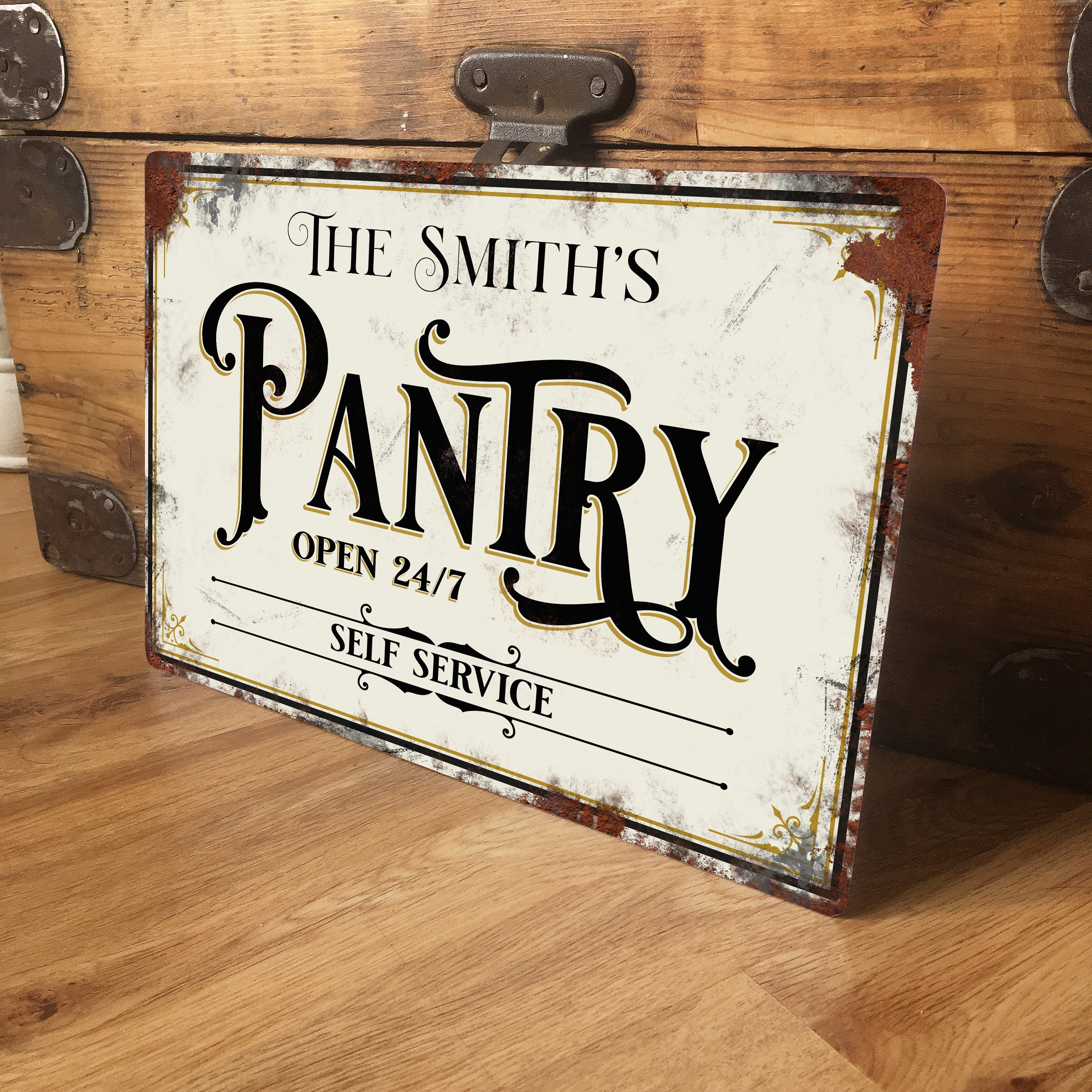 Magnolia Home Embossed Metal Pantry Sign – 12x4 Inches (C-MM-71976)