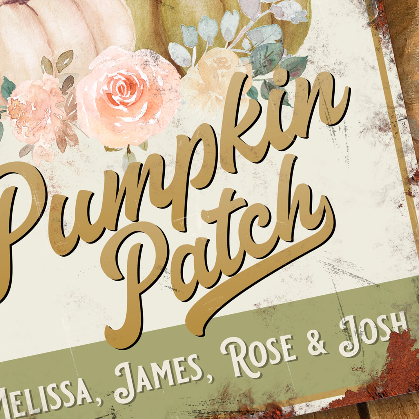 Personalised Autumn Pumpkin Metal Sign 200mm x 305mm