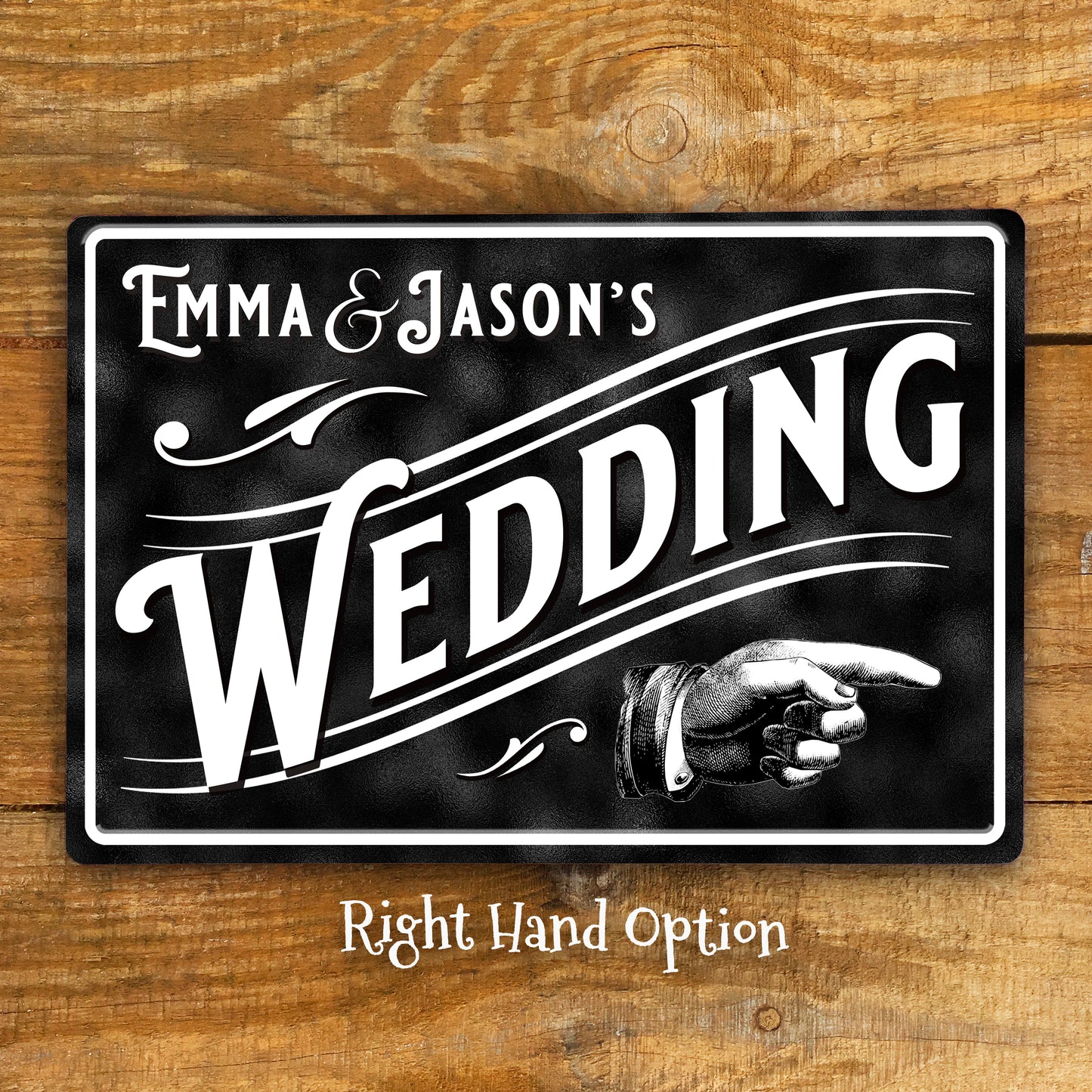 Personalised Wedding Direction Metal Sign