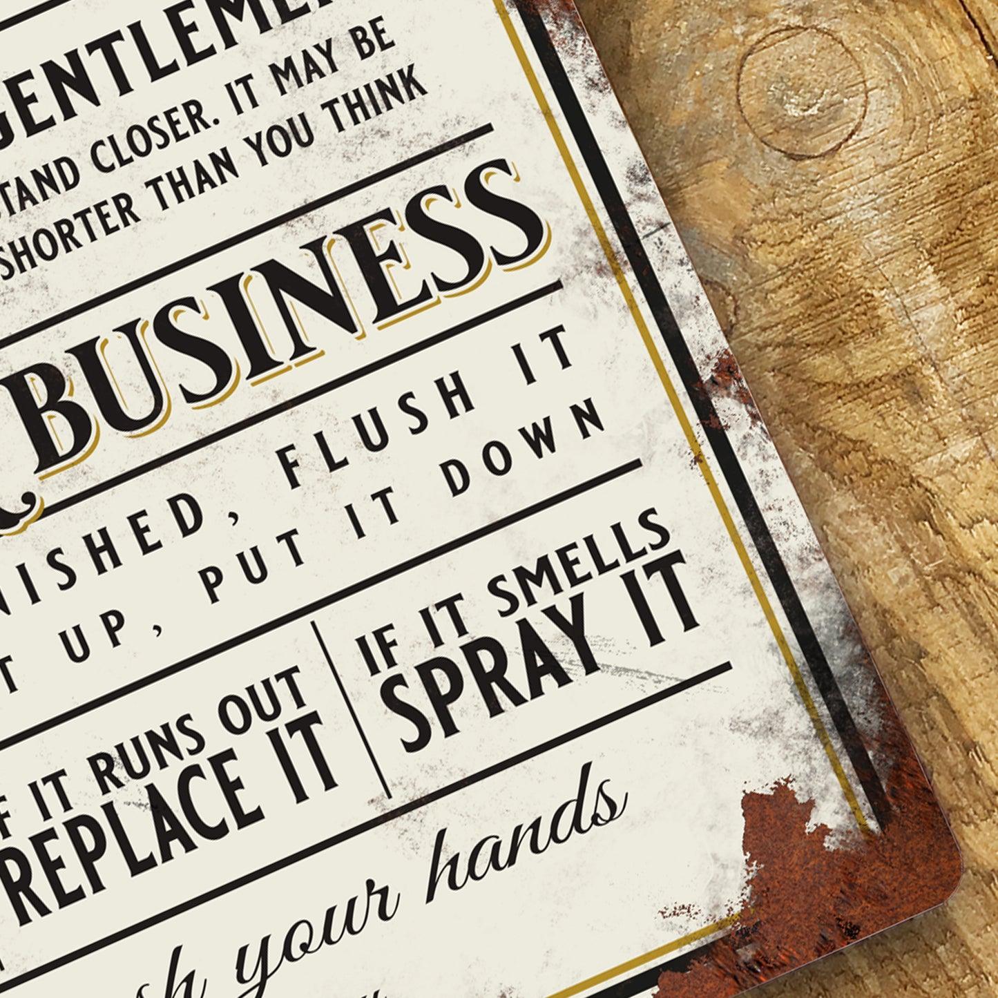 Personalised Toilet WC Rules Metal Door Wall Sign Vintage 200x305mm