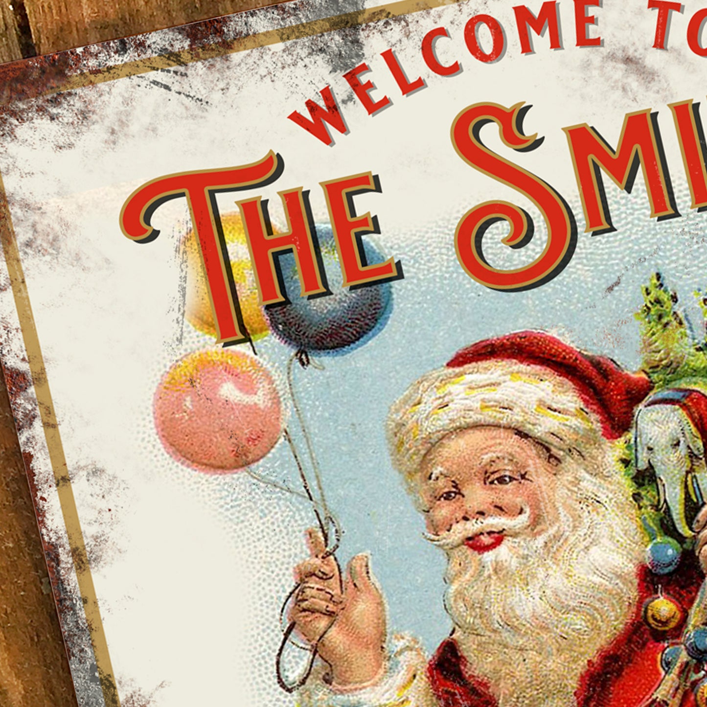 Personalised Christmas Santa Metal Sign 200mm x 305mm