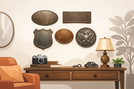 How to Style Vintage Metal Plaques at Home