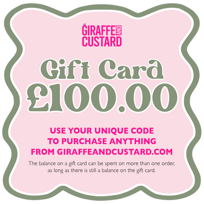 Giraffe and Custard Gift Card