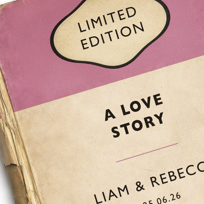 Personalised Love Story Print – Vintage Book Cover Wedding & Anniversary Gift