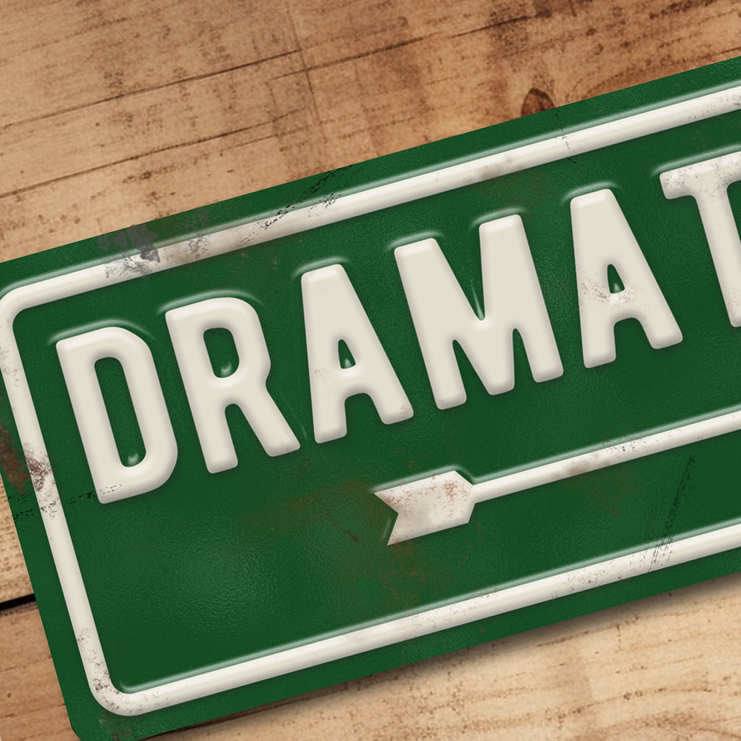 Dramatic Exit Metal Sign Green Plaque Man Cave Shed Decor - 100x305mm