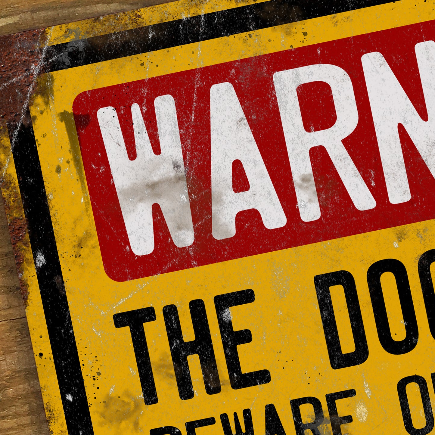 Funny Beware of the Wife Metal Sign – The Dog Is OK Warning Sign, Humorous Garden Gate Plaque, Novelty Aluminium Wall Sign