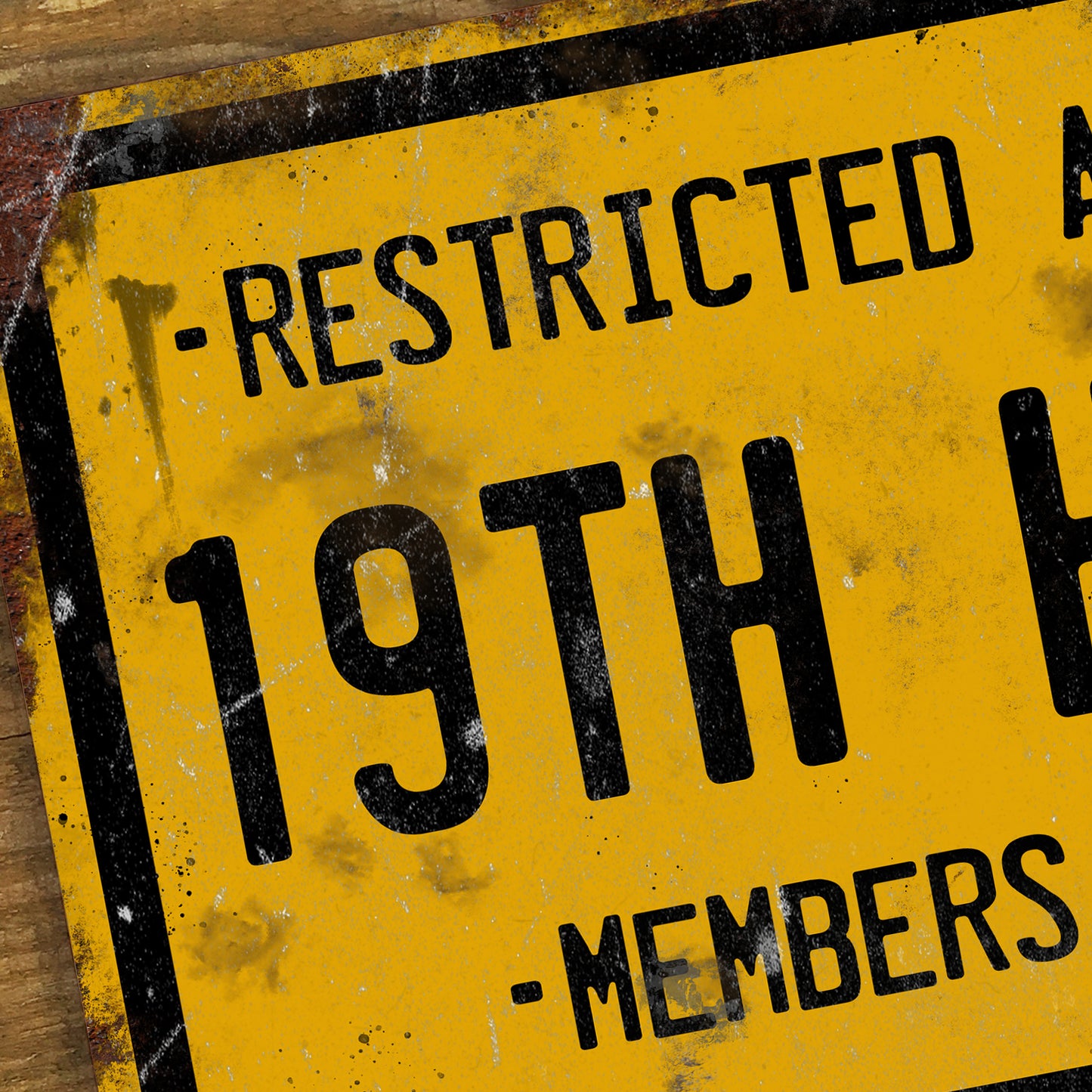 19th Hole Metal Sign – Restricted Access Members Only Golf Sign, Funny Golfer Gift, Vintage Golf Club Aluminium Wall Plaque