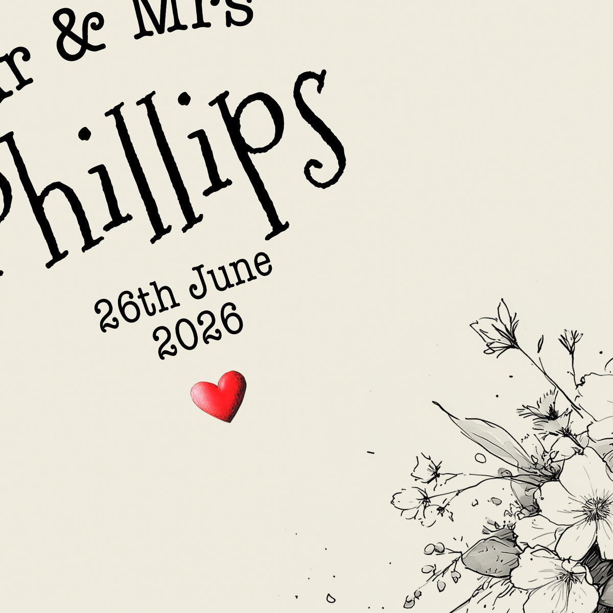 Personalised Wedding Print – Vintage Suitcase Couple Wedding Gift