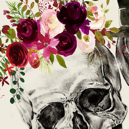 Personalised Skull Couple Wedding Print – Alternative Gothic Wall Art
