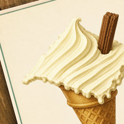 Isle of Wight Ice Cream Metal Sign – Vintage Style Dessert Wall Art, Retro Cone Print, Kitchen Cafe Decor Aluminium Sign