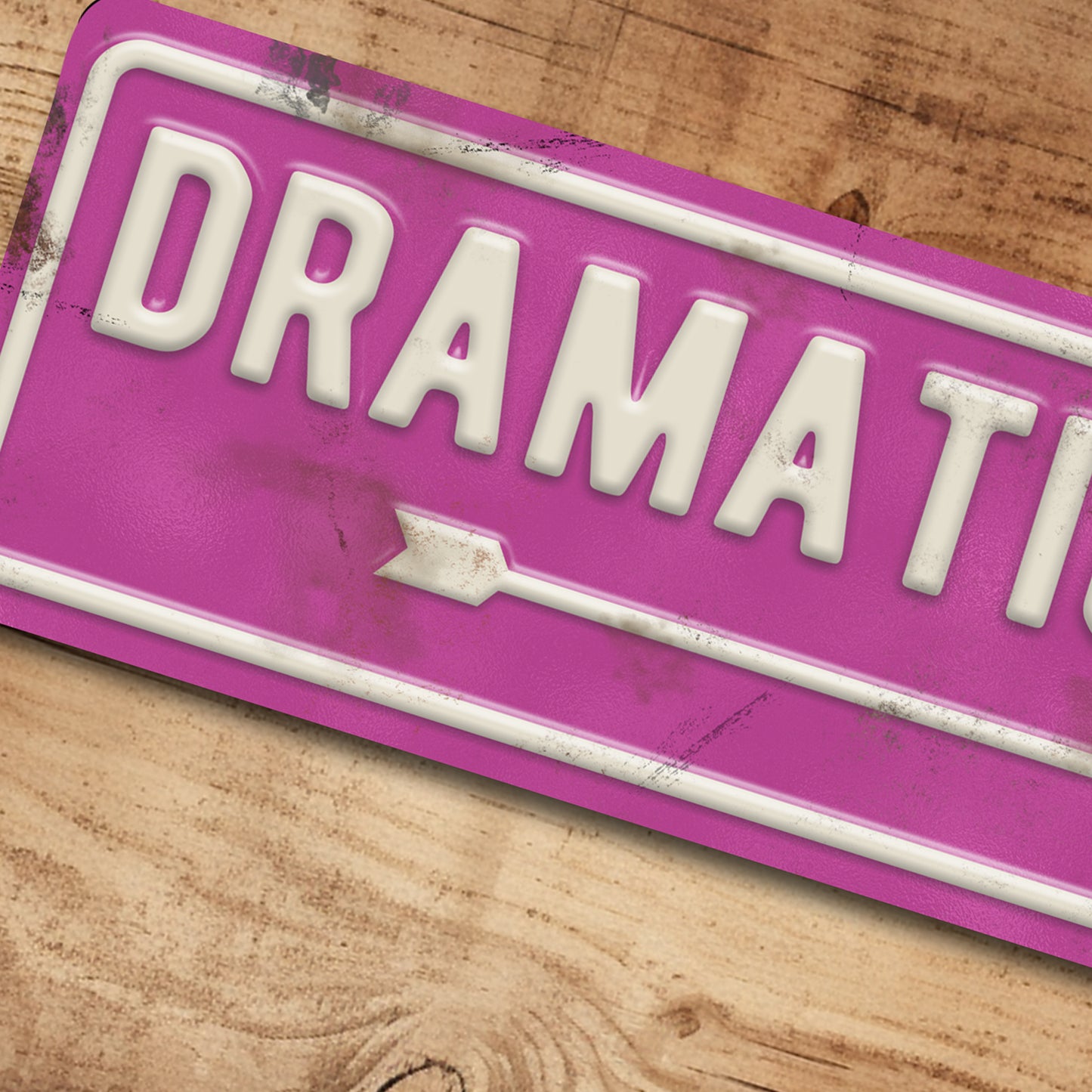Dramatic Exit Metal Sign Pink Plaque She Shed Decor - 100x305mm