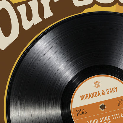 Personalised Wedding Song Vinyl Record Print – First Dance Wall Art