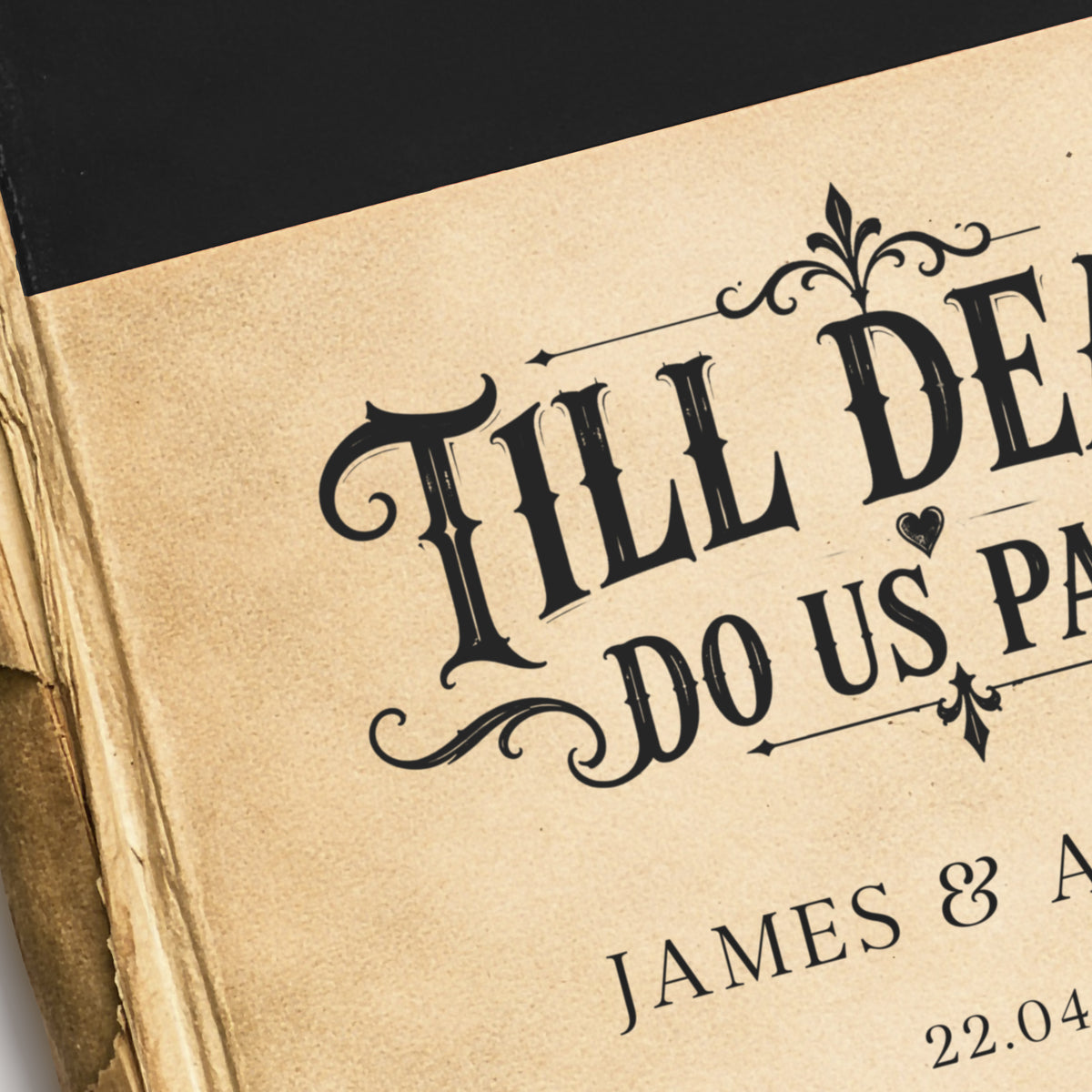 Personalised Gothic Wedding Print – Till Death Do Us Part Vintage Book Wall Art