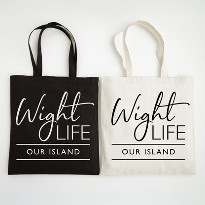 Wight Life Tote Bag - Our Island Script - Shopping Bag