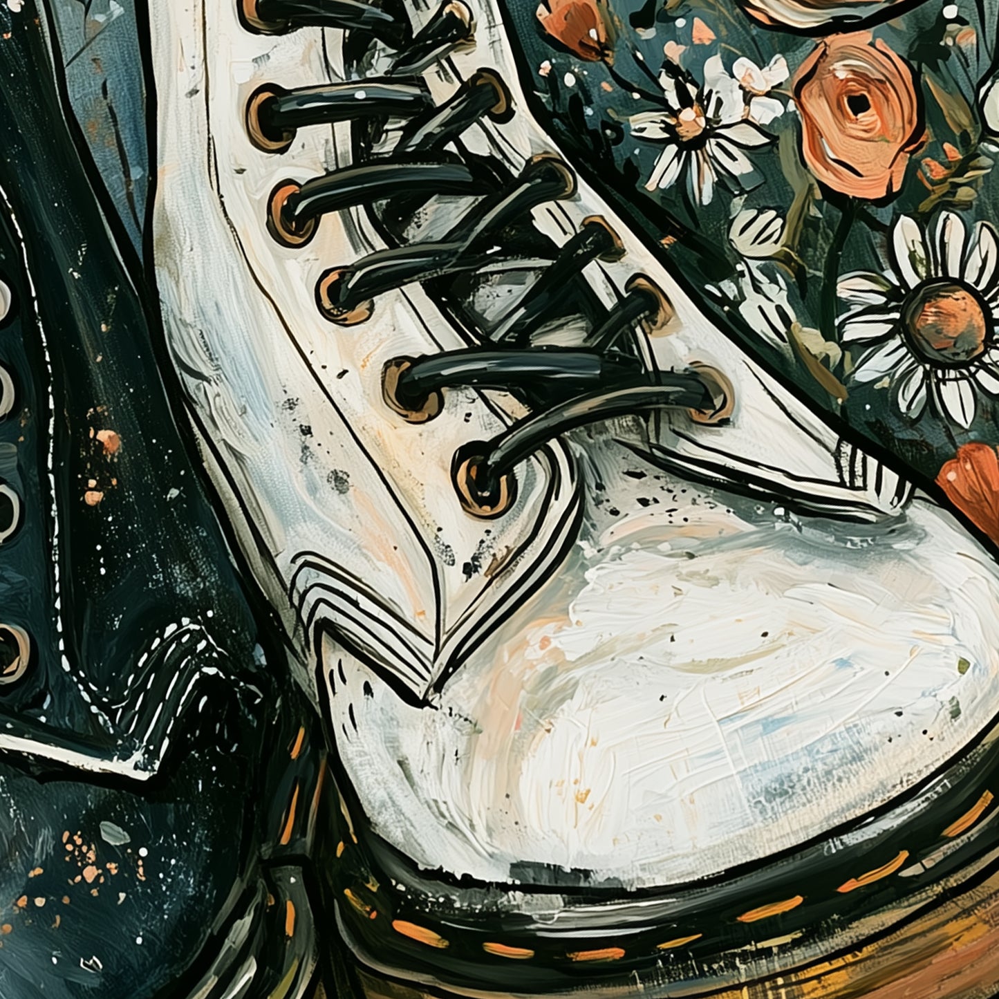 Personalised Wedding Print, Gothic, Indie Boots Couple Art, Alternative Wedding Gift, Custom Newlywed Print, Anniversary Gift A4 A3 A2 A1