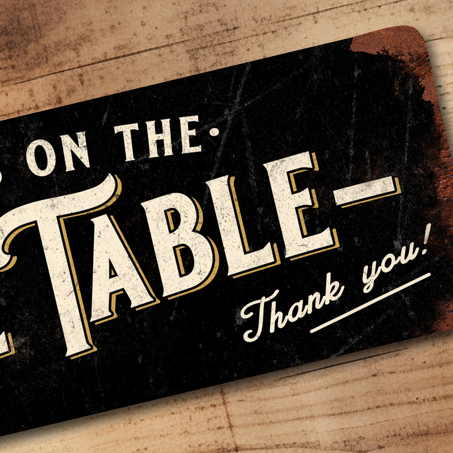 No Drinks on the Pool Table Sign - Vintage Metal Pub, Club Sign 100x305mm