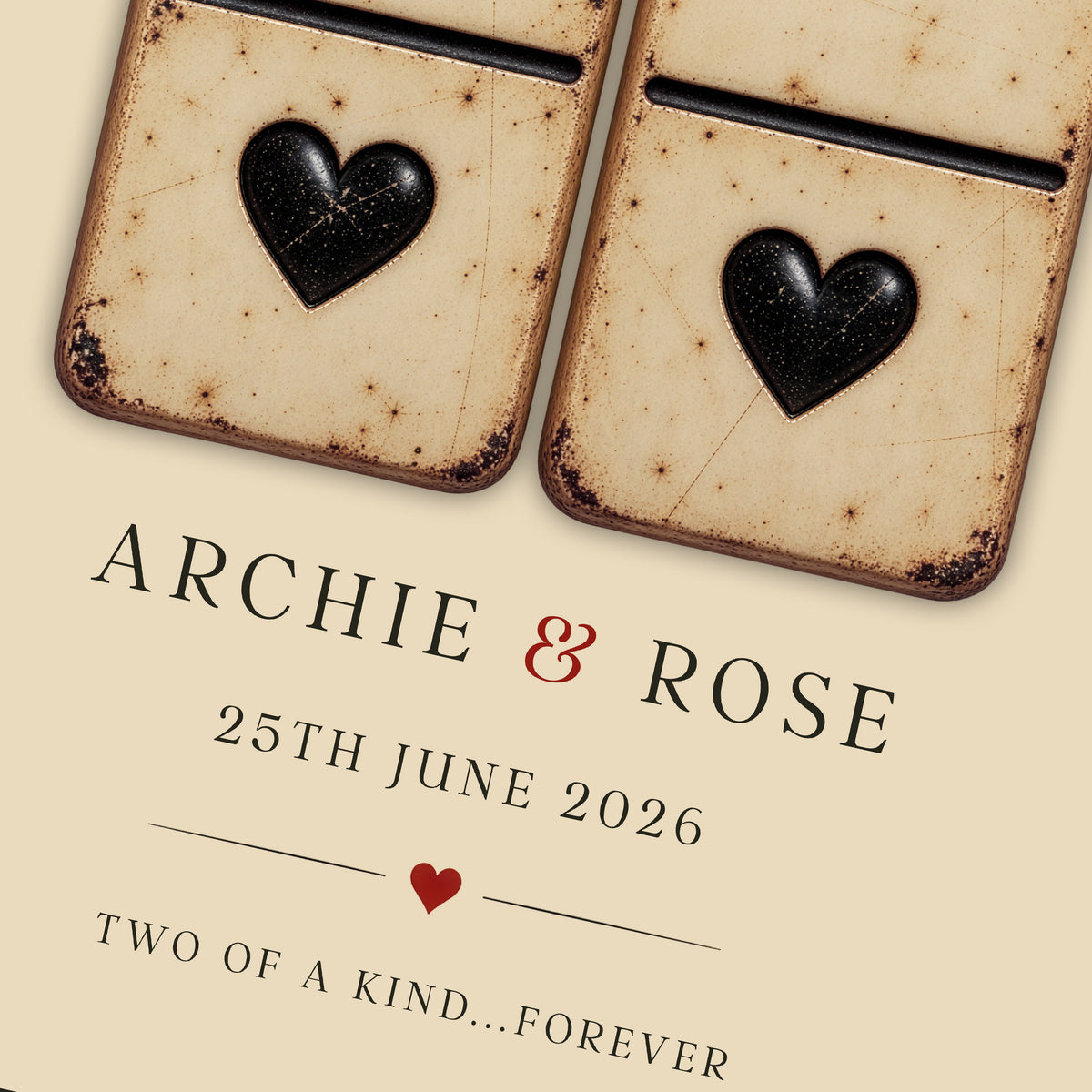 Personalised Perfect Match Domino Print – Wedding & Anniversary Couple Wall Art