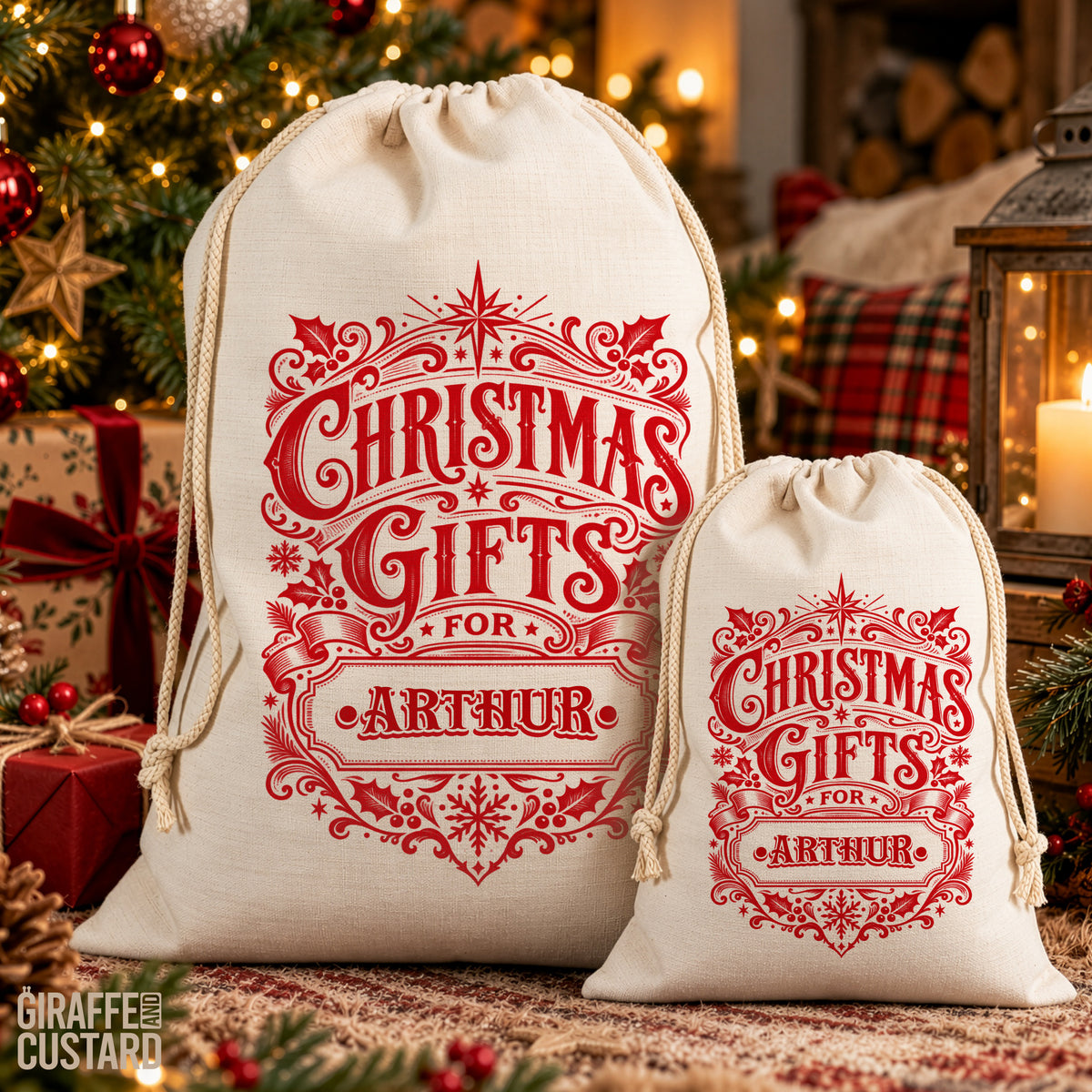 Personalised Christmas Santa Sack – Vintage Christmas Gifts Design