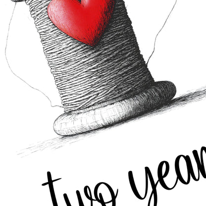 Personalised 2nd Wedding Anniversary Print – Cotton Anniversary Gift