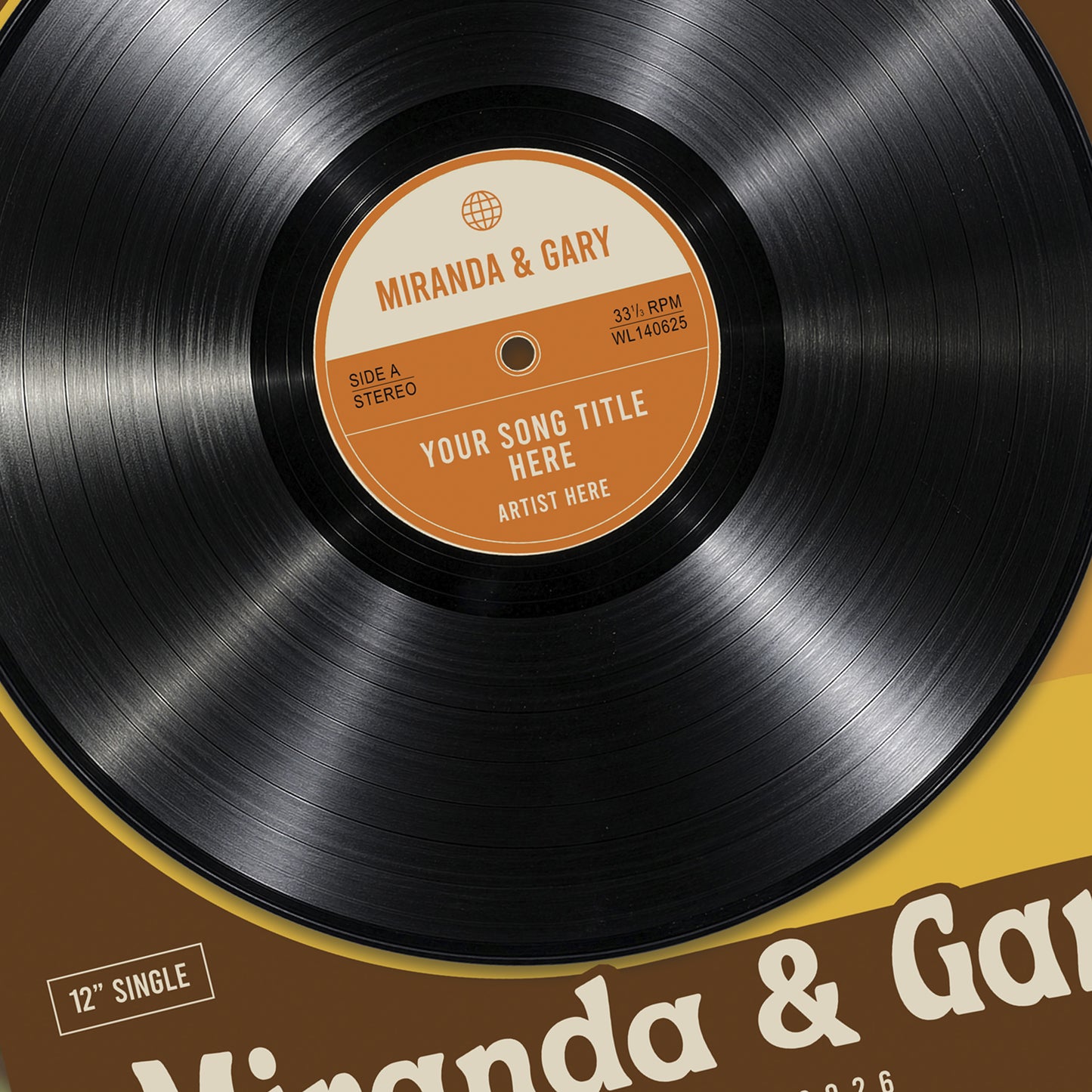 Personalised Wedding Song Vinyl Record Print – First Dance Wall Art