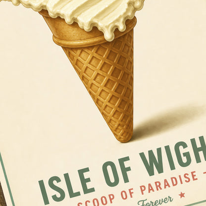 Isle of Wight Ice Cream Metal Sign – Vintage Style Dessert Wall Art, Retro Cone Print, Kitchen Cafe Decor Aluminium Sign