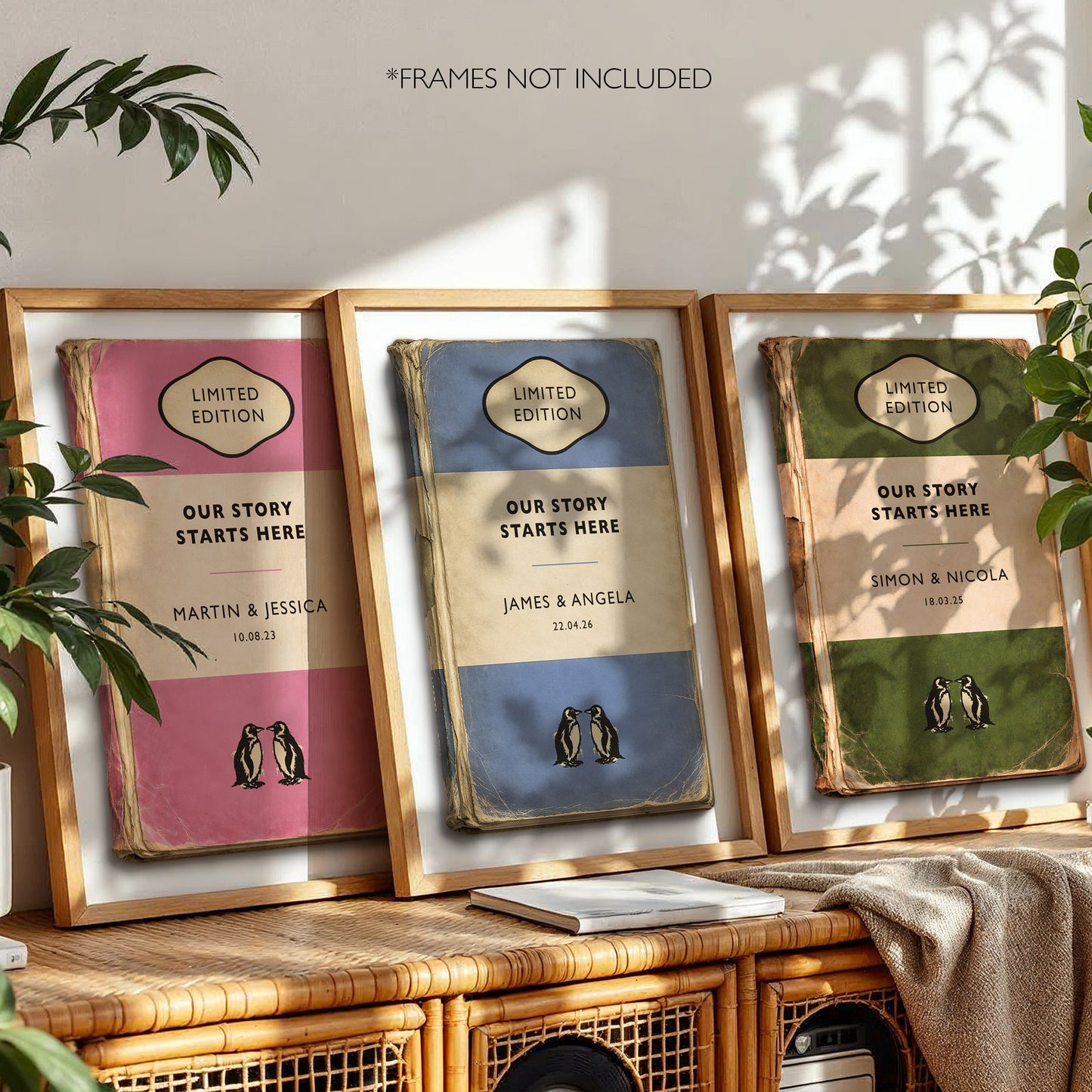 Personalised Wedding Gift Print - Our Story Starts Here - Vintage Book Style Anniversary Print